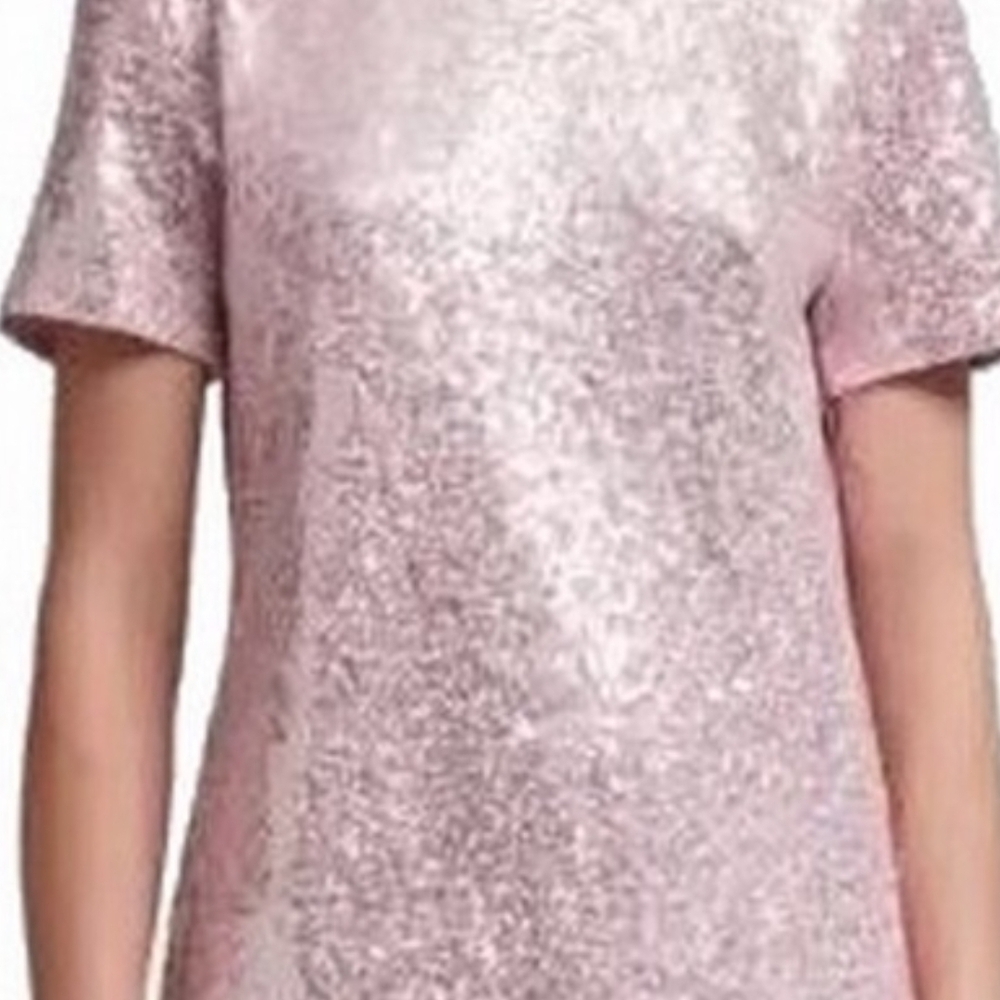 DKNY Shimmering Pink Short Sleeve Top
